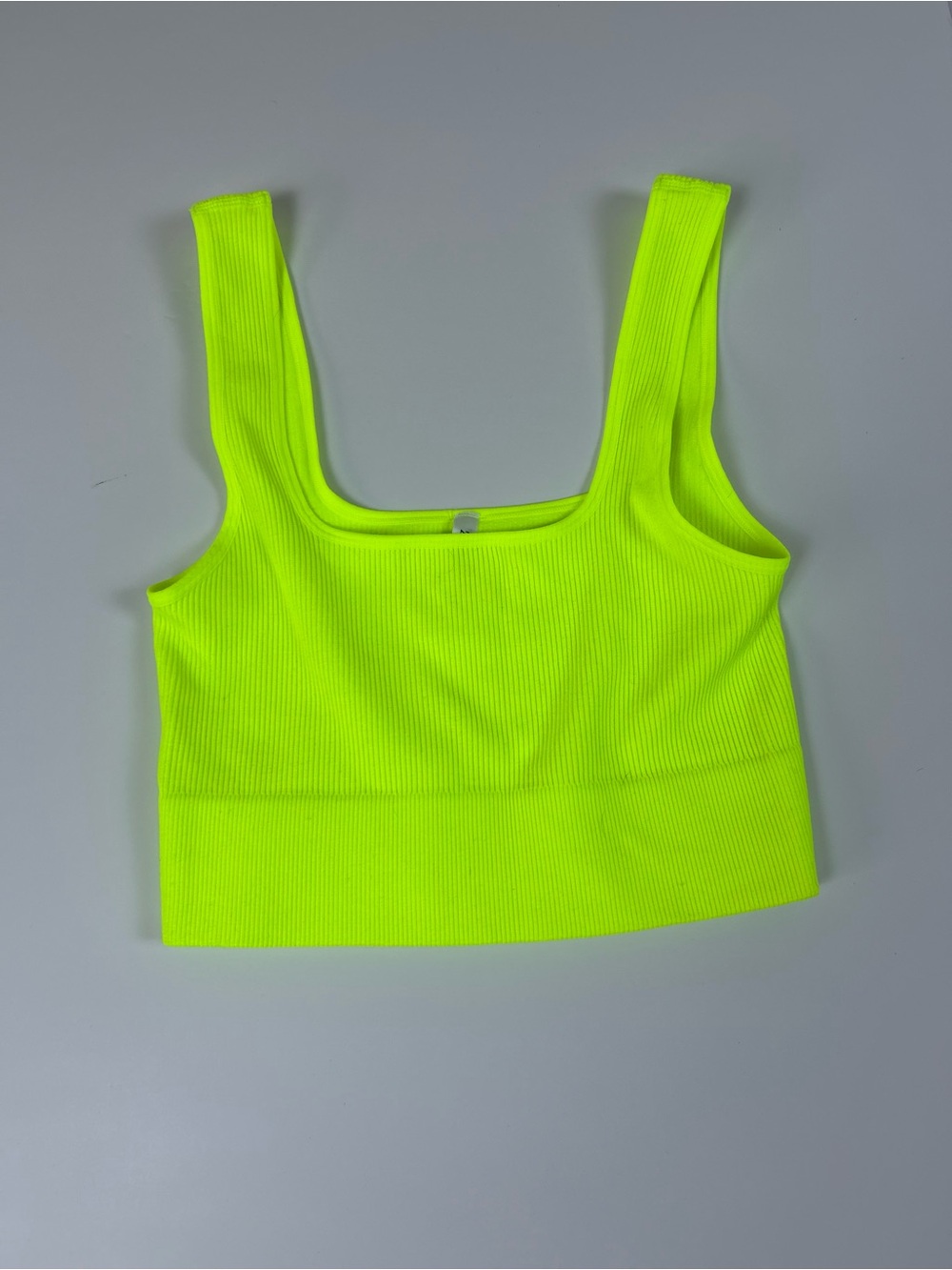 Zenana L/XL Neon Yellow Ribbed Bralette Seamless Bra Top